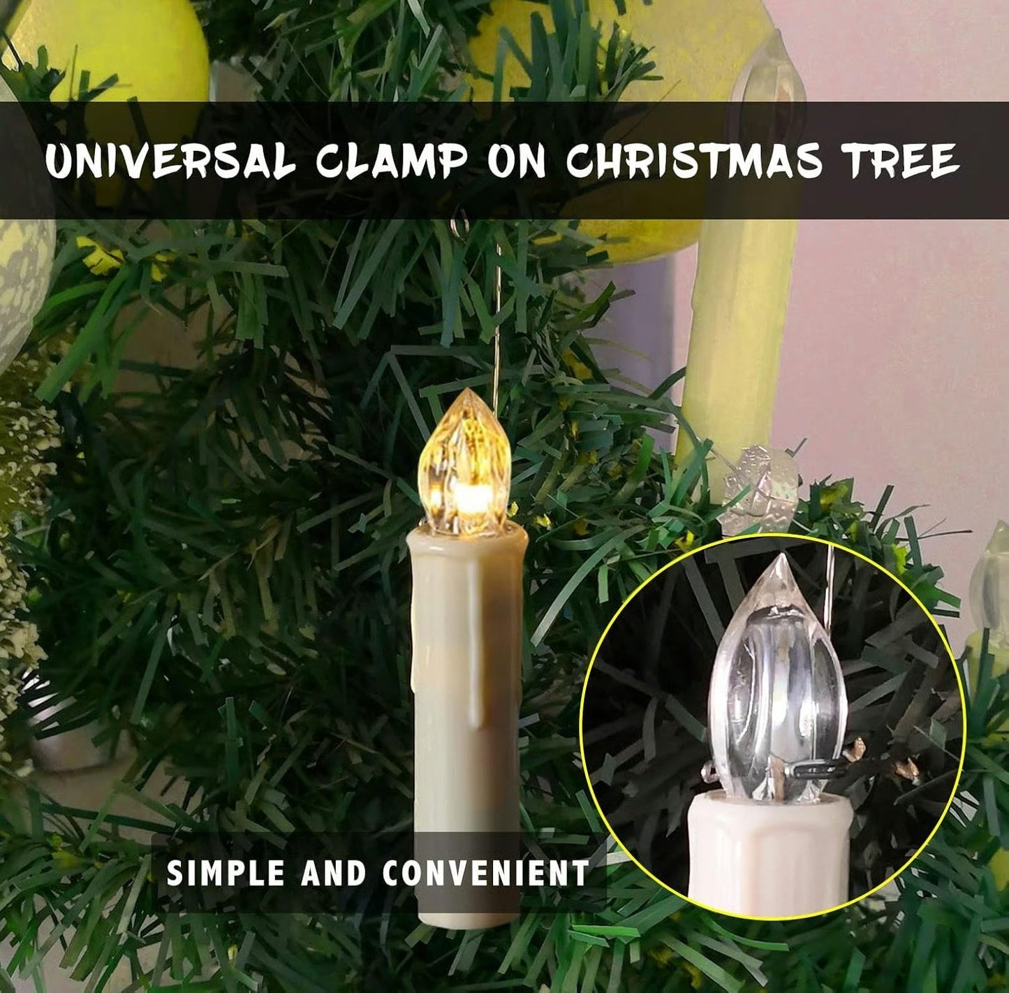 LED Taper Candle with 3D Flickering Flame