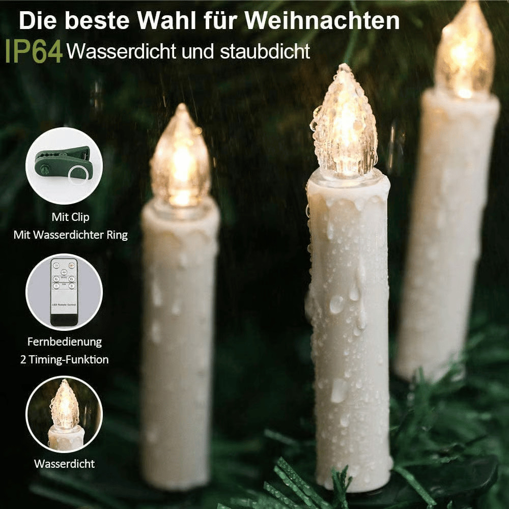 LED Taper Candle with 3D Flickering Flame