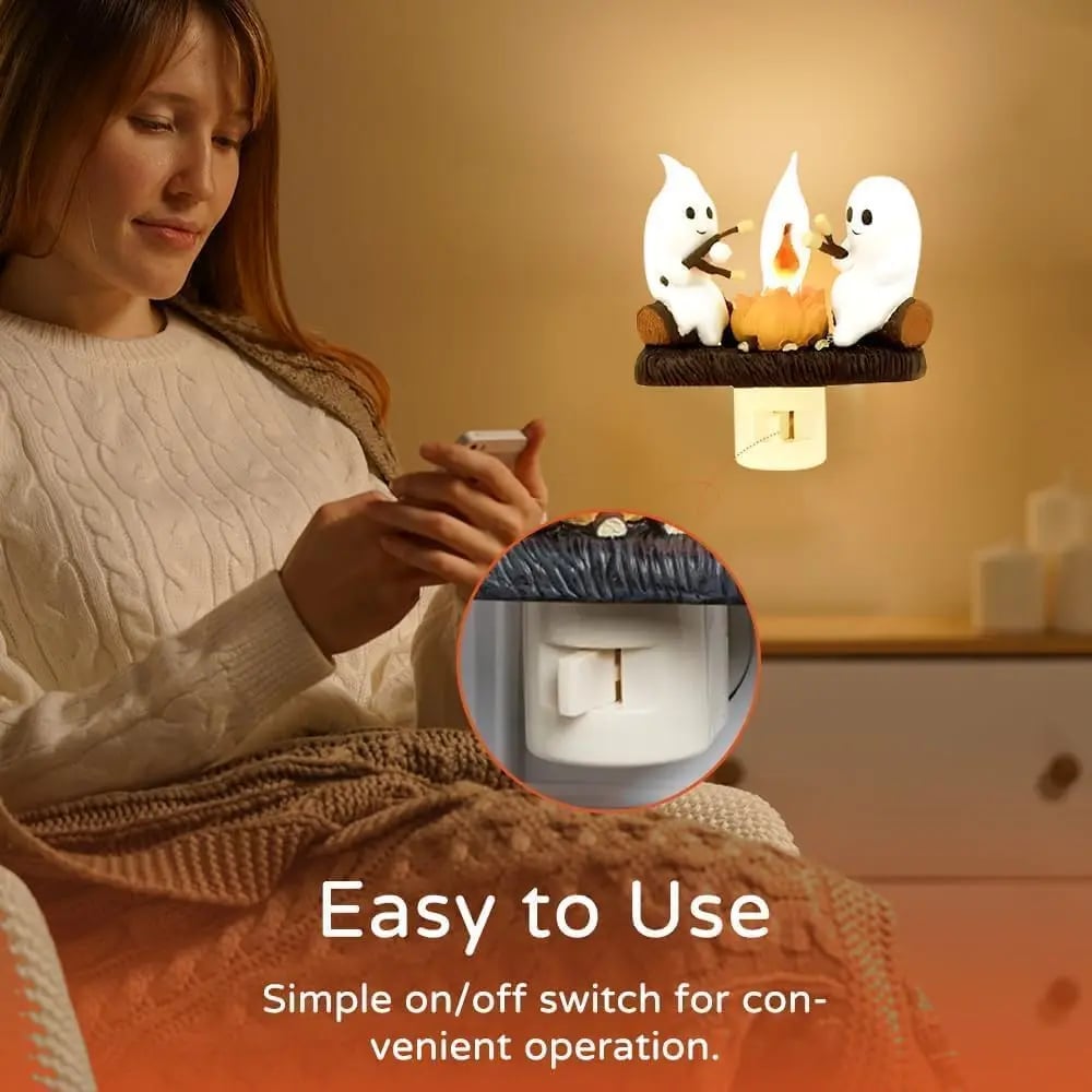 🎃👻Halloween Sale🎃👻 Ghost Campfire Night Light – Spooky Glow, Cozy Vibes