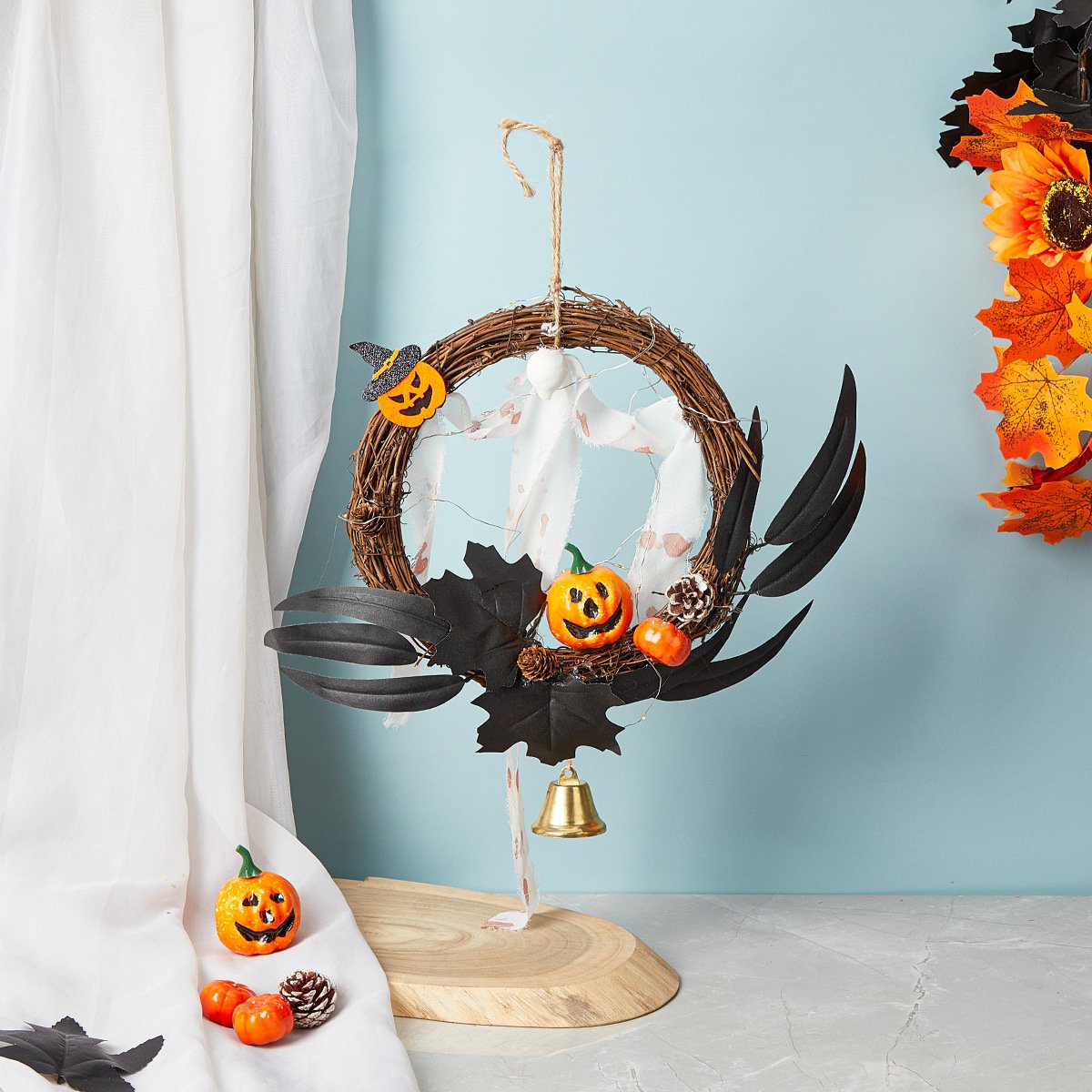 🎃HOT SALE🔥Halloween Wreath Dark Style New Exaggerated Halloween Party Decoration Home Decoration