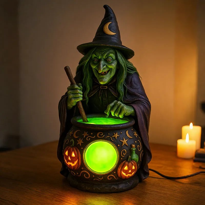 🏆Flash Sale⚡ 50K+ SOLD! 🧙♀️Halloween Witch Cauldron Lamp