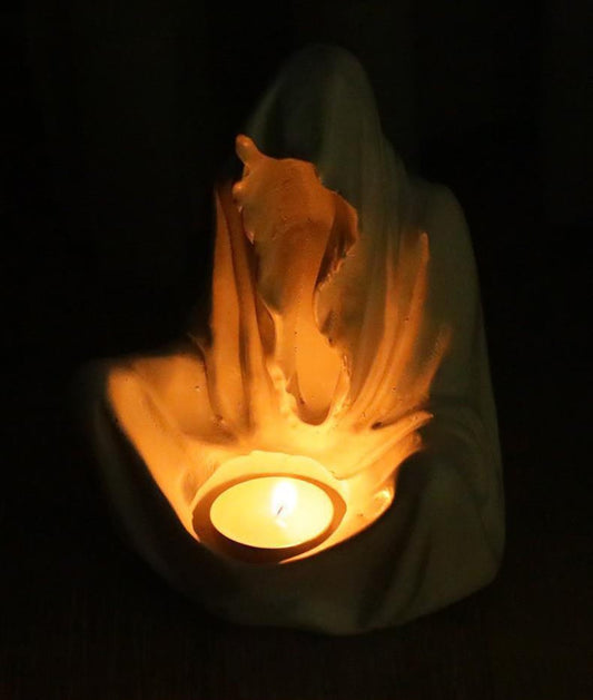 Ghost Witch Candle Holder Creative Resin Niche Creative Ornament Halloween Ghost Festival Party Atmosphere Decoration
