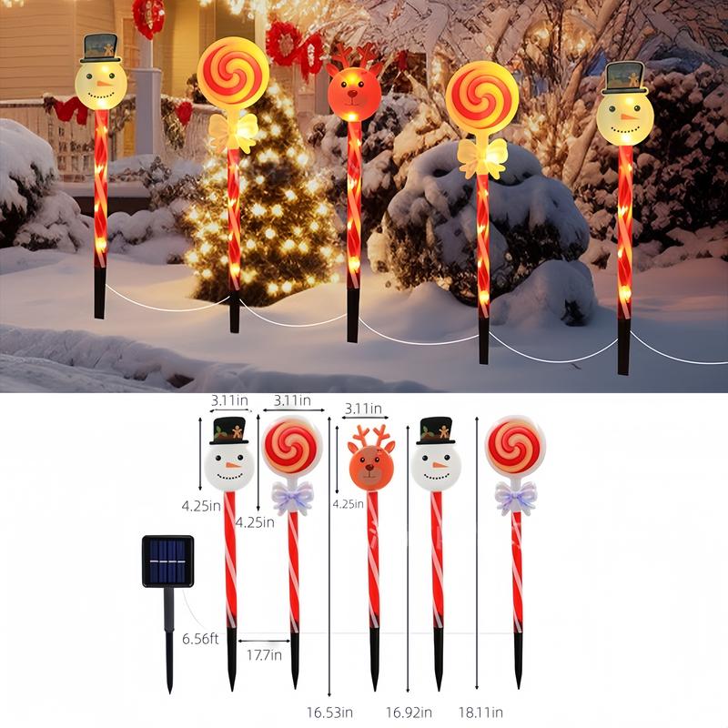 🎄 6-Pack Solar Christmas Lights – Santa 🎅 Reindeer 🦌 Tree ✨