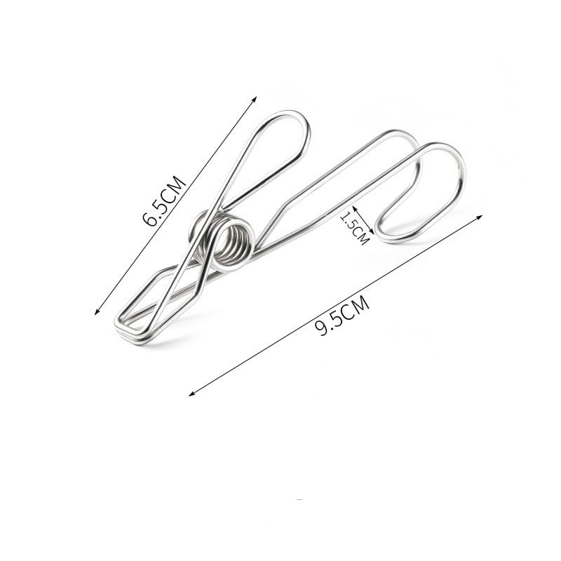 49% OFF-Stainless Steel Metal Long Tail Clip With Hooks(1SET/5PCS)
