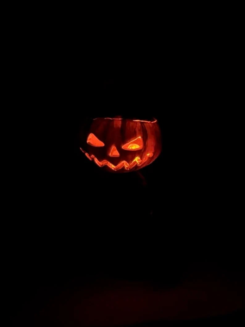 🎃Halloween Horror Original Swamp Monster Pumpkin Head Walking Dead Creature Tealight Lantern Box Ghoul Monster Made in USA🎃