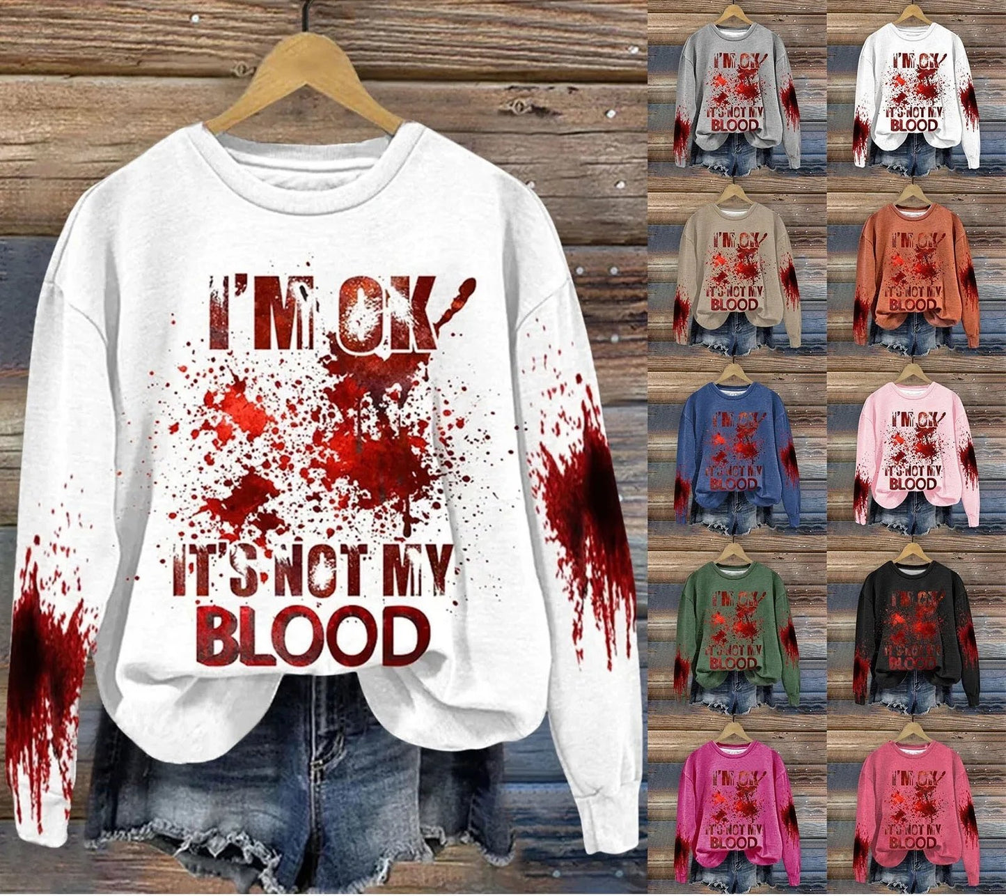Halloween Women's Casual Long Sleeve Printed Sweatshirt Tops