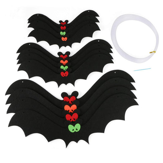 🧛‍♂️🦇6 Pieces Halloween Bat Hanging Decoration Outdoor pp Plastic Scary Ghost Hanging Bat Indoor and Outdoor Party Decoration Hangings