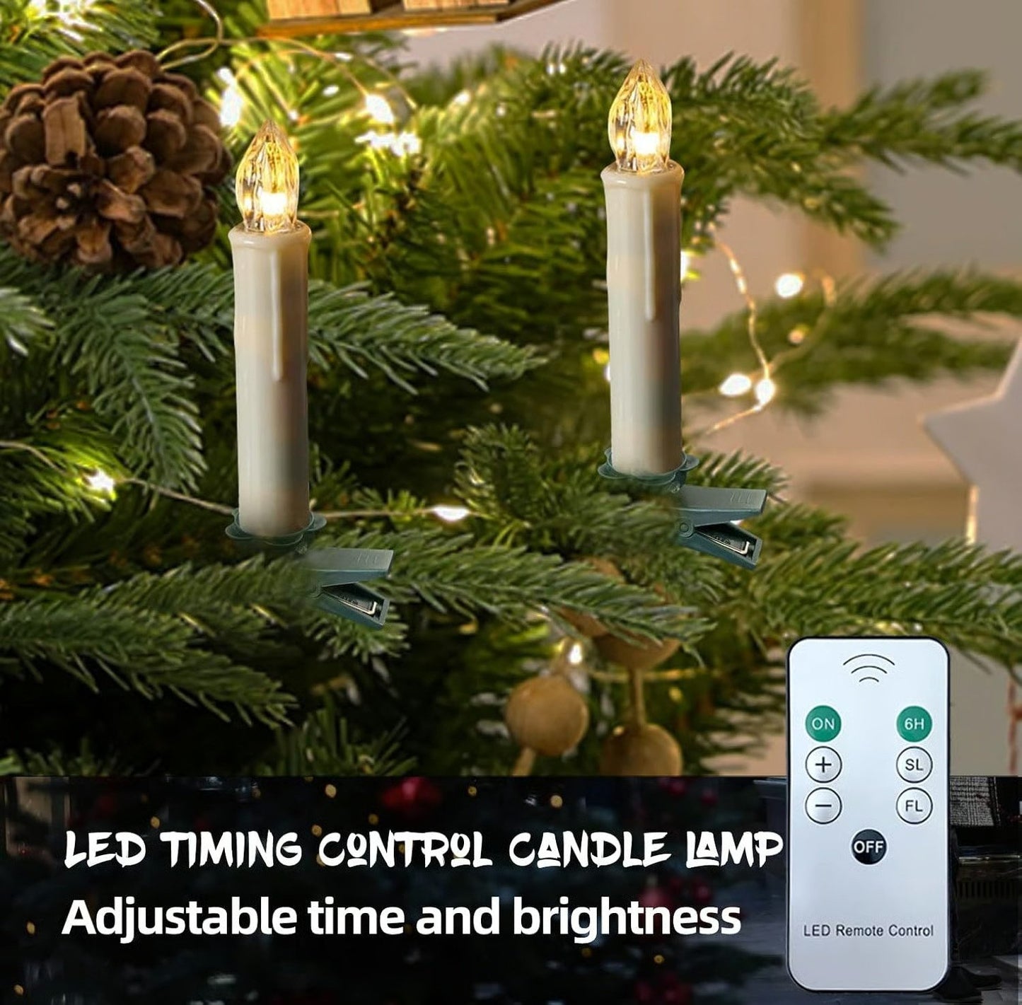 LED Taper Candle with 3D Flickering Flame