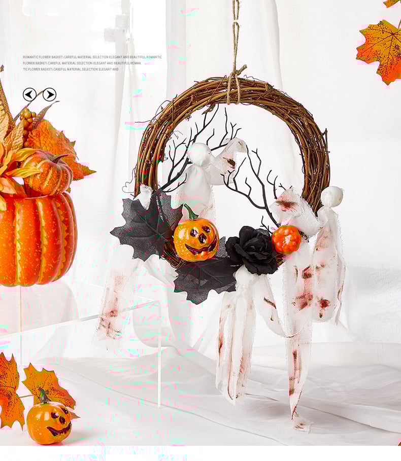🎃HOT SALE🔥Halloween Wreath Dark Style New Exaggerated Halloween Party Decoration Home Decoration