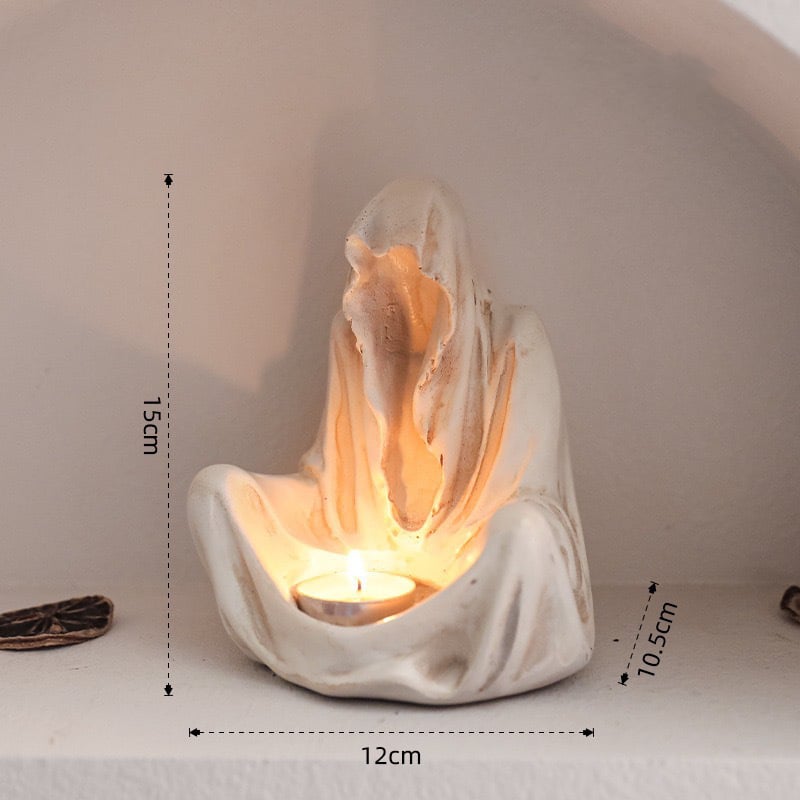 Ghost Witch Candle Holder Creative Resin Niche Creative Ornament Halloween Ghost Festival Party Atmosphere Decoration