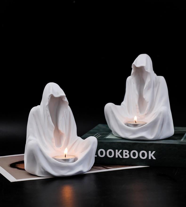 Ghost Witch Candle Holder Creative Resin Niche Creative Ornament Halloween Ghost Festival Party Atmosphere Decoration