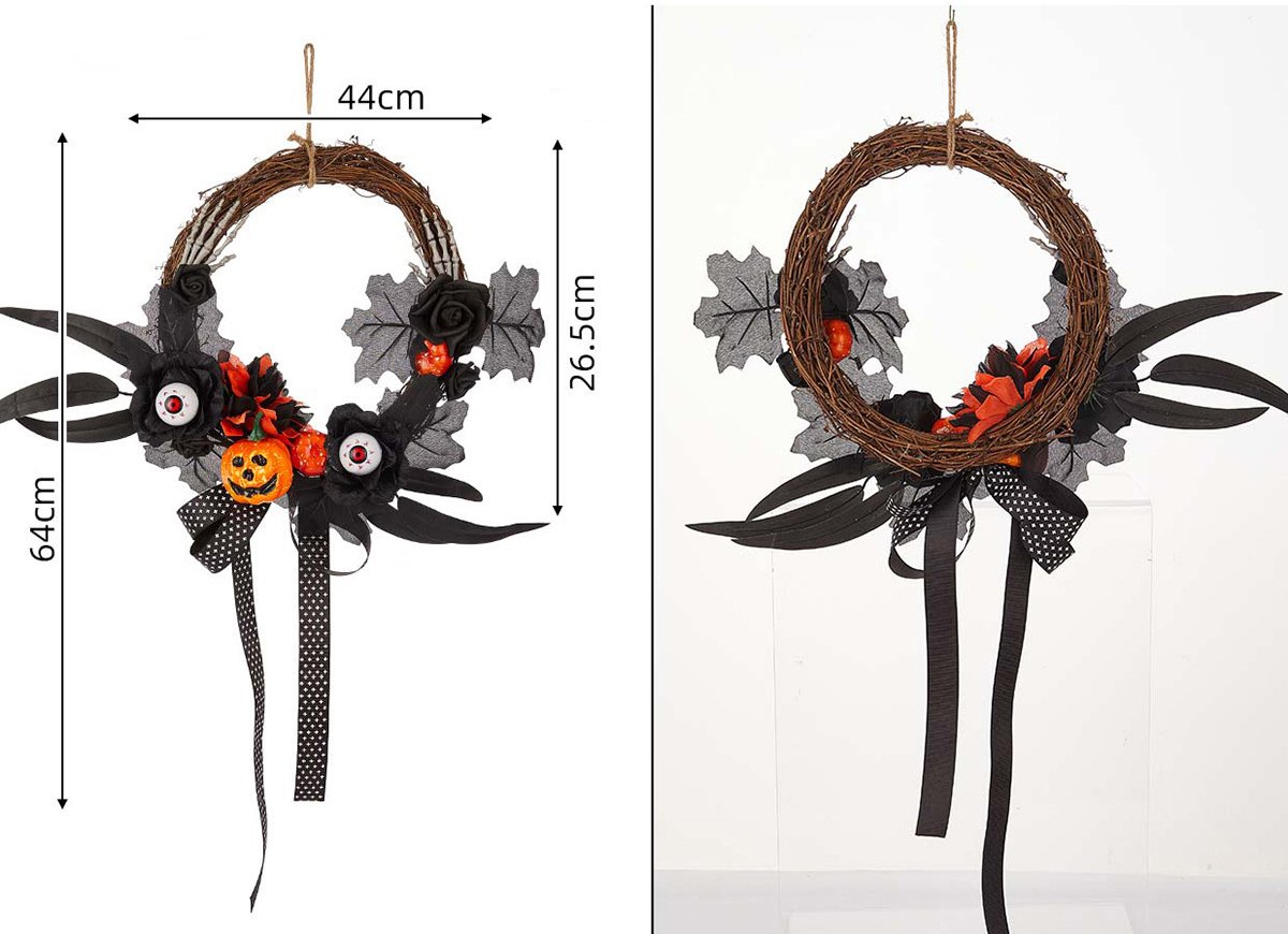 🎃HOT SALE🔥Halloween Wreath Dark Style New Exaggerated Halloween Party Decoration Home Decoration