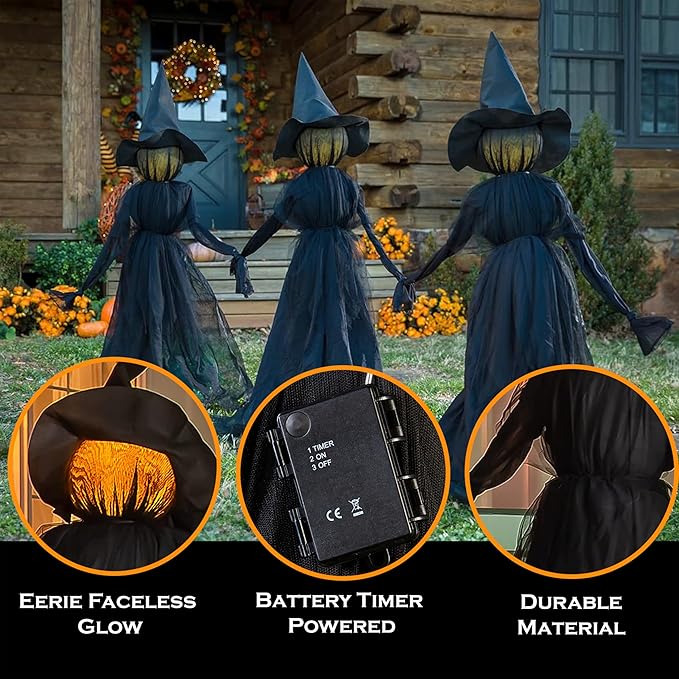 🎃2025 Halloween Sale 🧙‍♀️Lighted Halloween Witch Stakes
