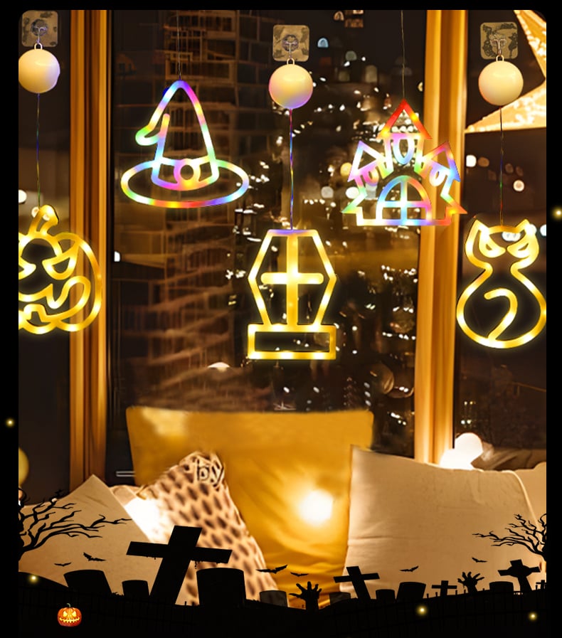 Halloween Suction Cup Lights Ghost Festival Scene Decoration Lights