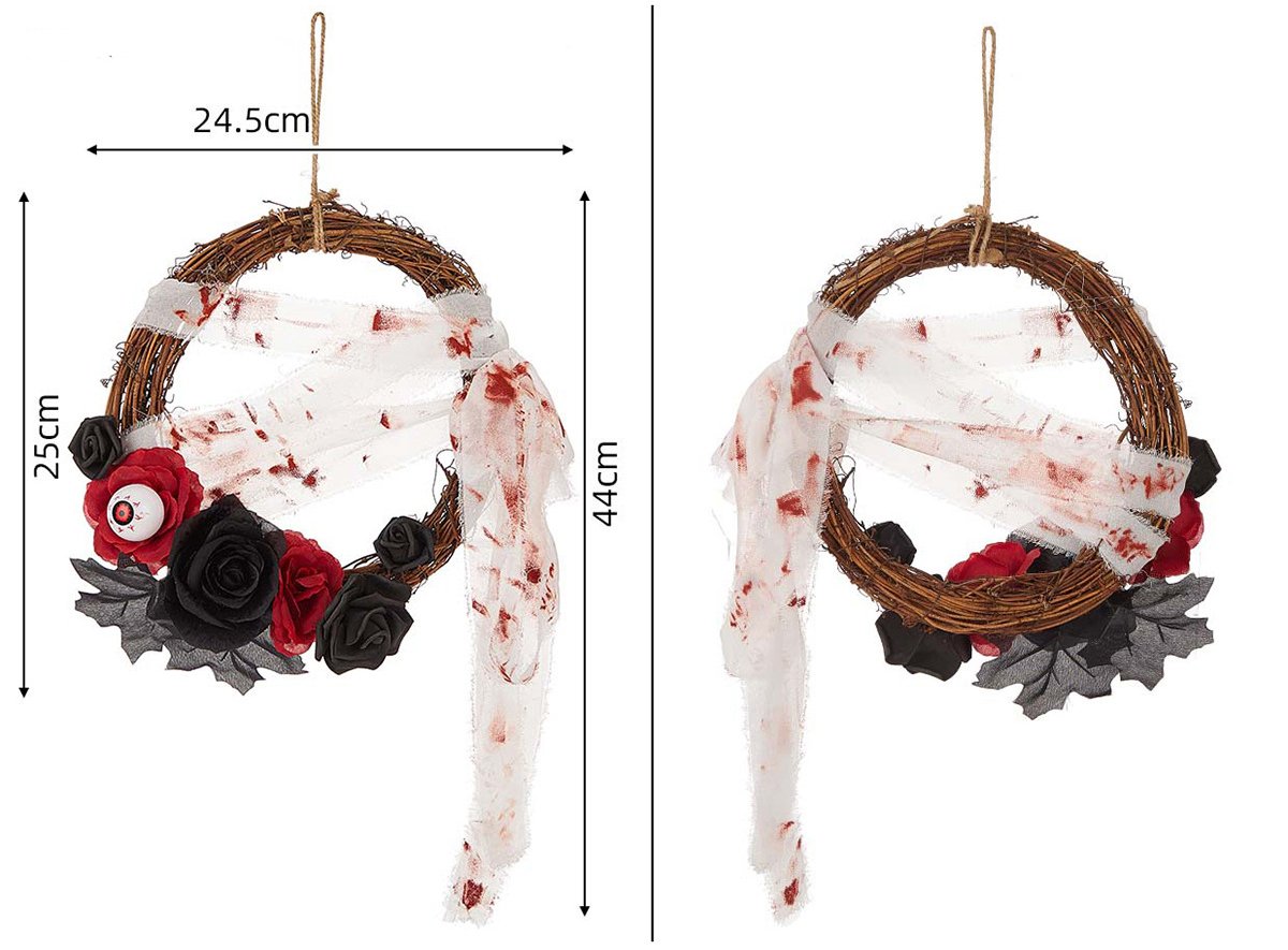 🎃HOT SALE🔥Halloween Wreath Dark Style New Exaggerated Halloween Party Decoration Home Decoration