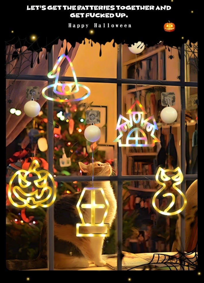 Halloween Suction Cup Lights Ghost Festival Scene Decoration Lights