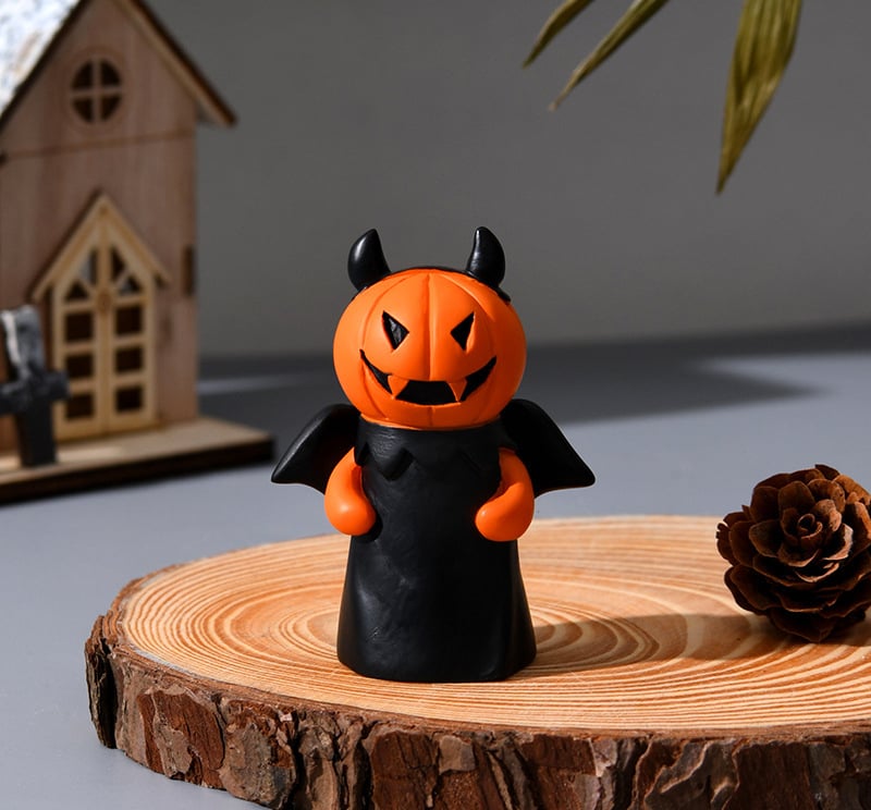 💥Hot Sale💥Halloween Pumpkin Man Holiday Party Home Desktop Decoration Spooky Doll Resin Small Ornament