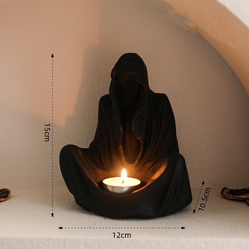 Ghost Witch Candle Holder Creative Resin Niche Creative Ornament Halloween Ghost Festival Party Atmosphere Decoration