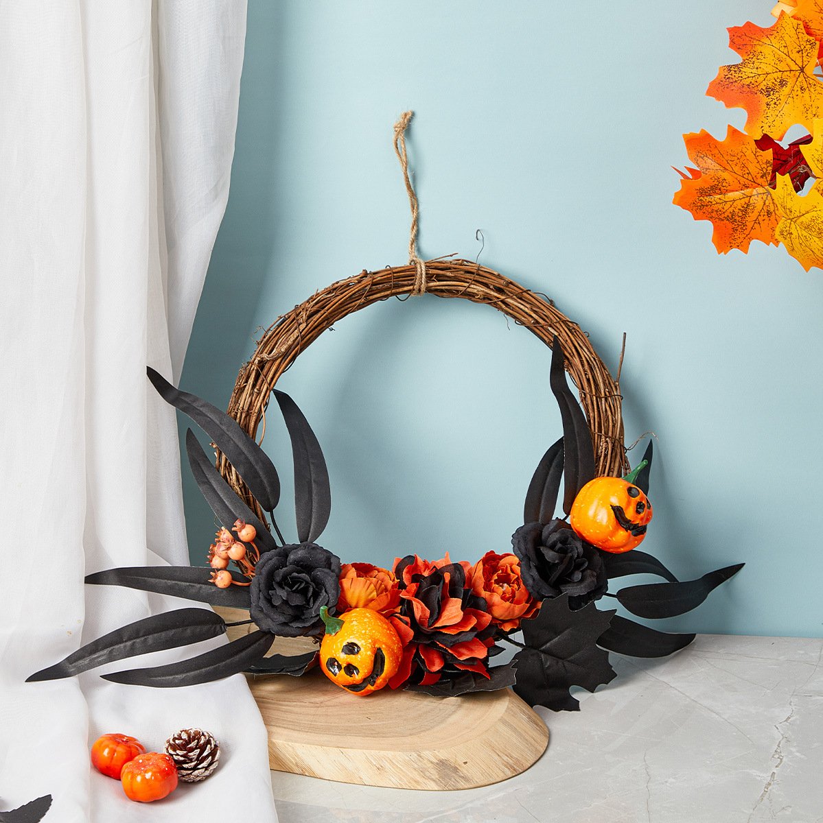 🎃HOT SALE🔥Halloween Wreath Dark Style New Exaggerated Halloween Party Decoration Home Decoration