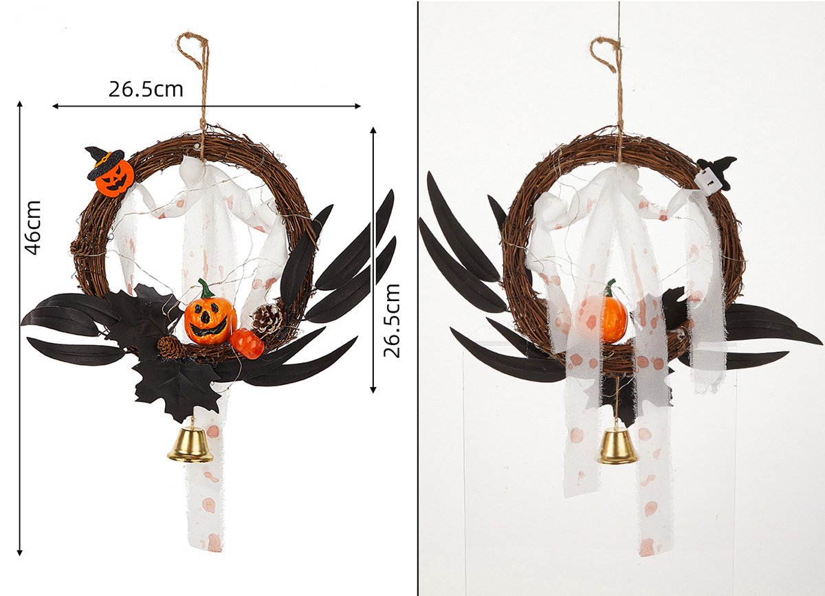 🎃HOT SALE🔥Halloween Wreath Dark Style New Exaggerated Halloween Party Decoration Home Decoration