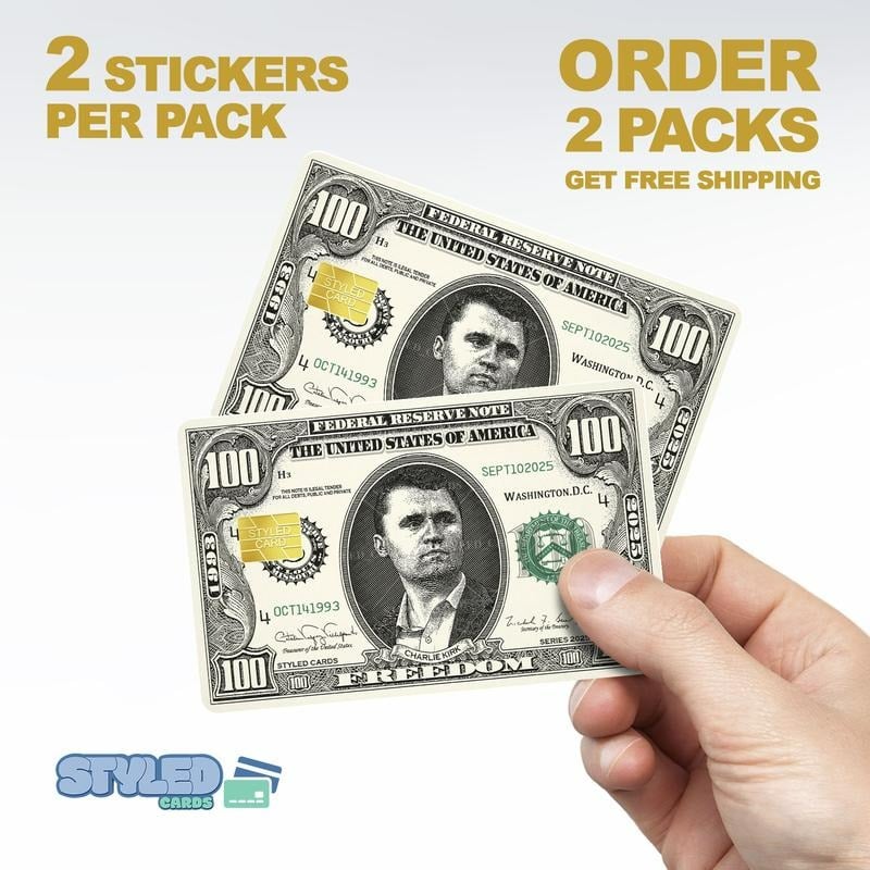 🌟 Charlie Kirk Debit Card Stickers