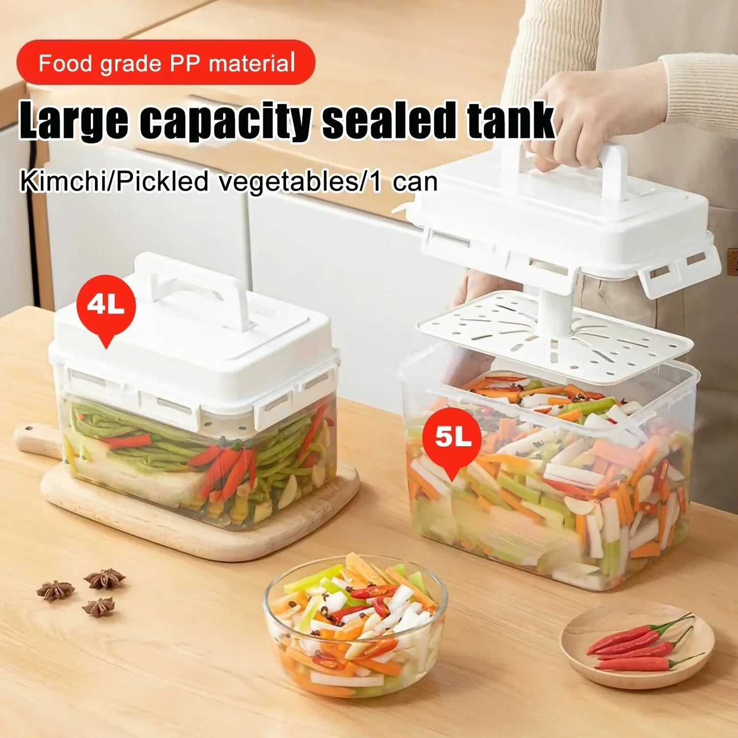 4/5L Pickle Jar Leakproof Pickle Fermentation Container