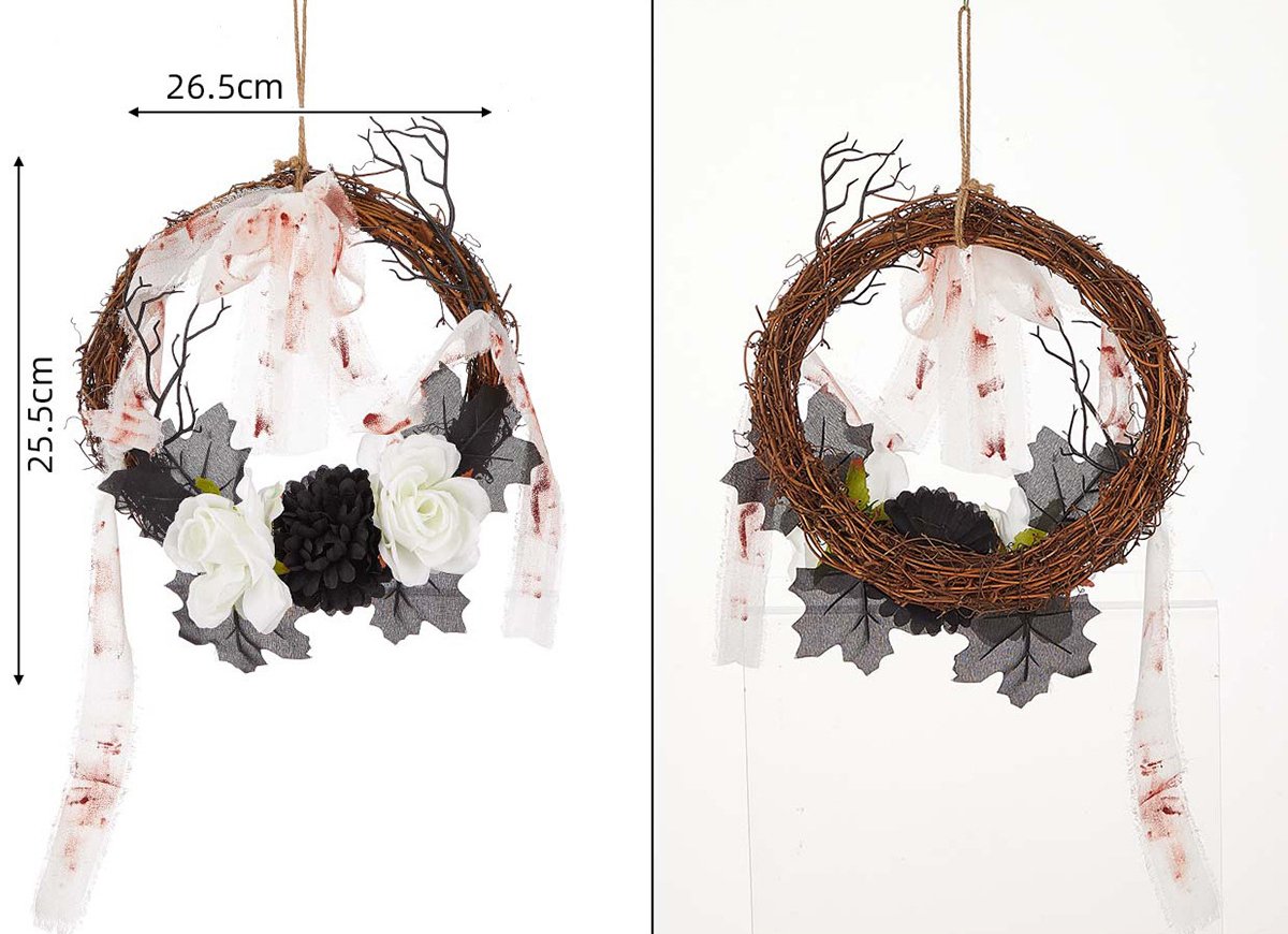 🎃HOT SALE🔥Halloween Wreath Dark Style New Exaggerated Halloween Party Decoration Home Decoration