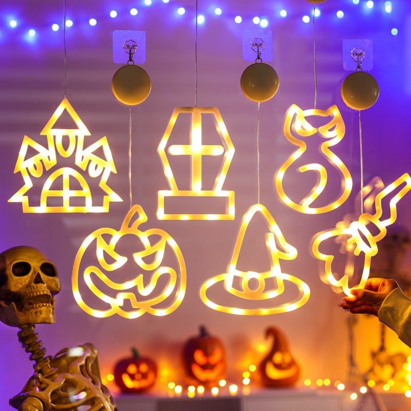 Halloween Suction Cup Lights Ghost Festival Scene Decoration Lights